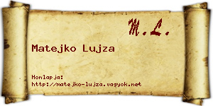 Matejko Lujza névjegykártya